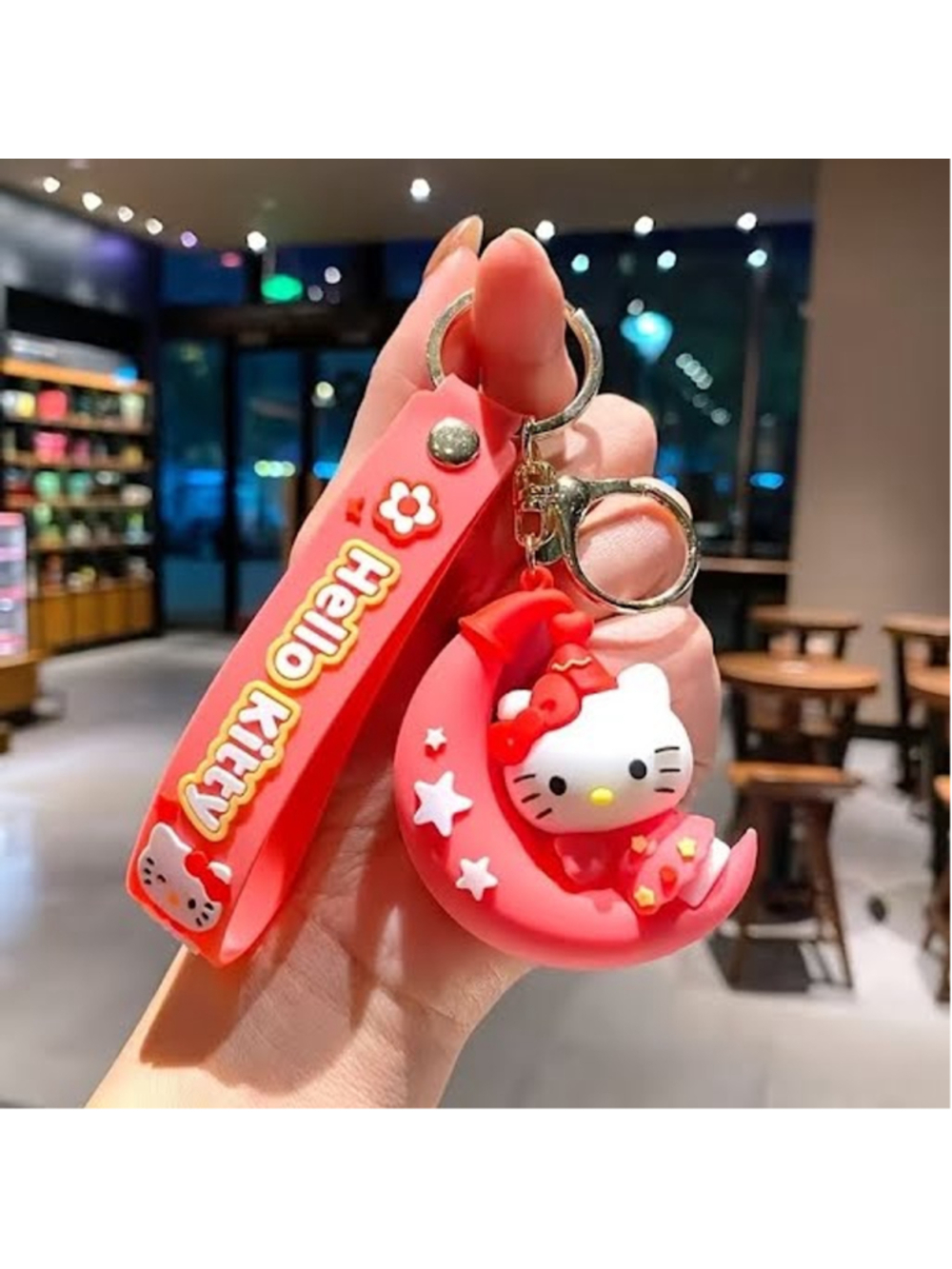 #HK-2164 Hello Kitty on the Moon Keychain